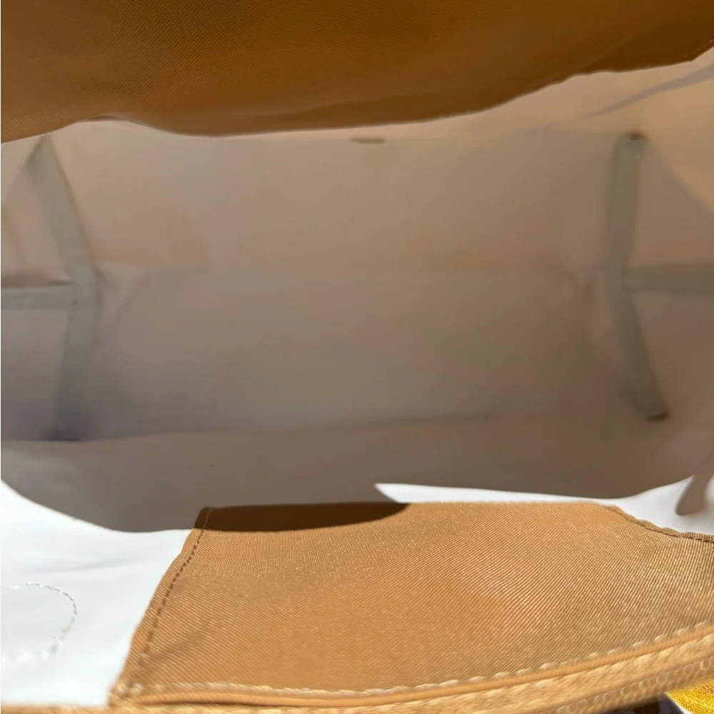 Longchamp Tan Nylon Satchel with Brown Trim - Picture 3 of 4